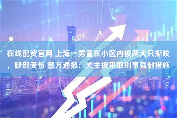 在线配资官网 上海一男童在小区内被两犬只撕咬，腿部受伤 警方通报：犬主被采取刑事强制措施